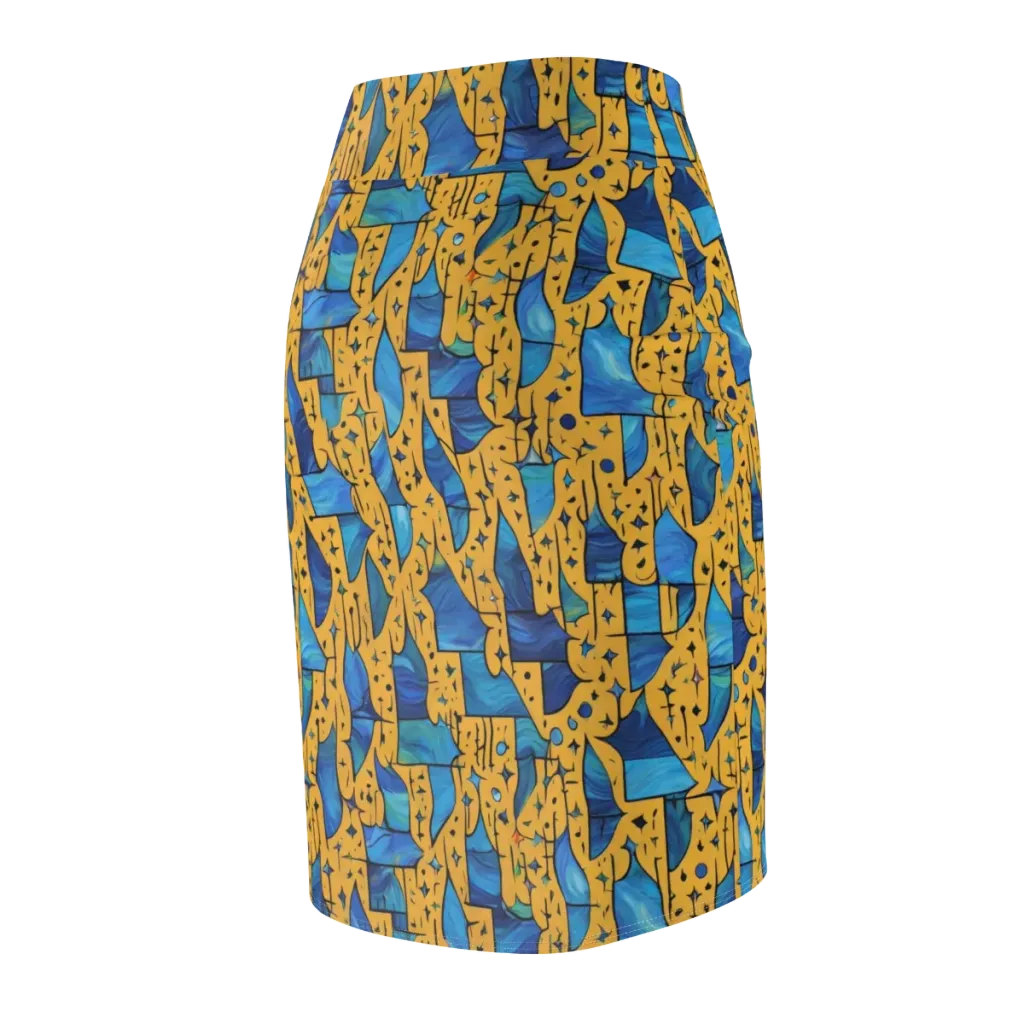 Gilded Current on Pencil Skirt — Back Side