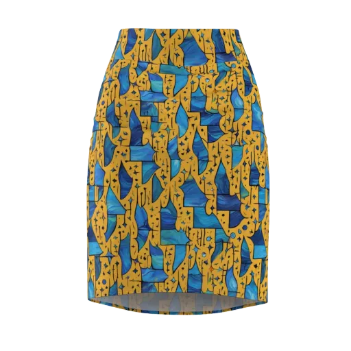 Gilded Current on a Pencil Skirt