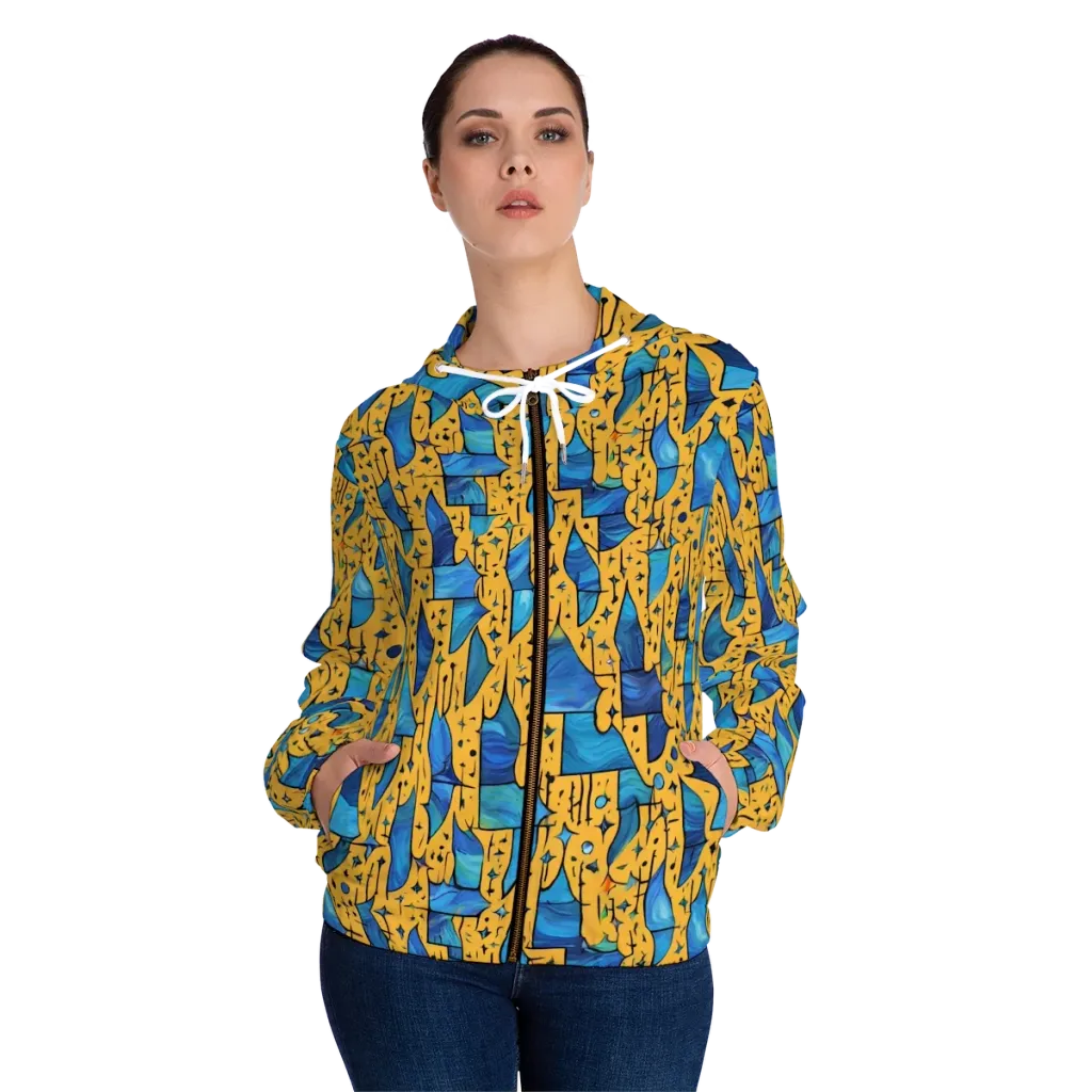 Gilded Current on Women's Full-Zip Hoodie — Front On Person