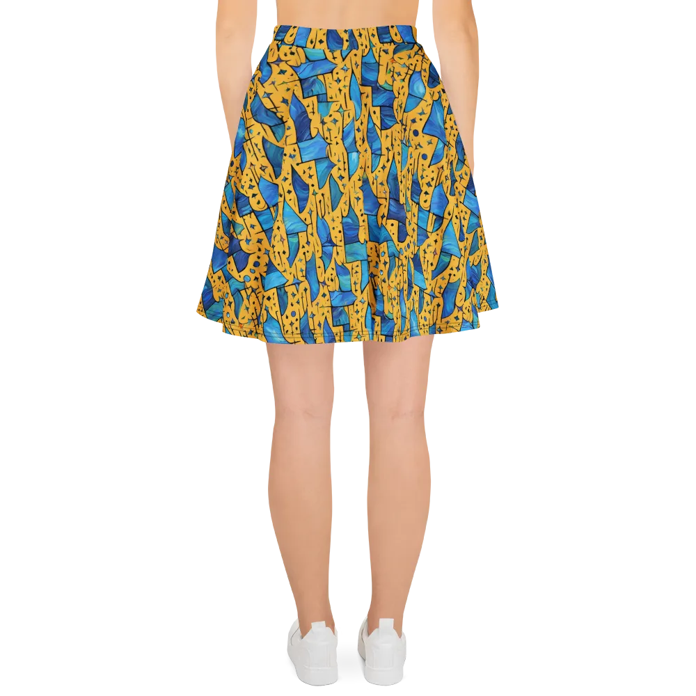 Gilded Current on Skater Skirt — Back