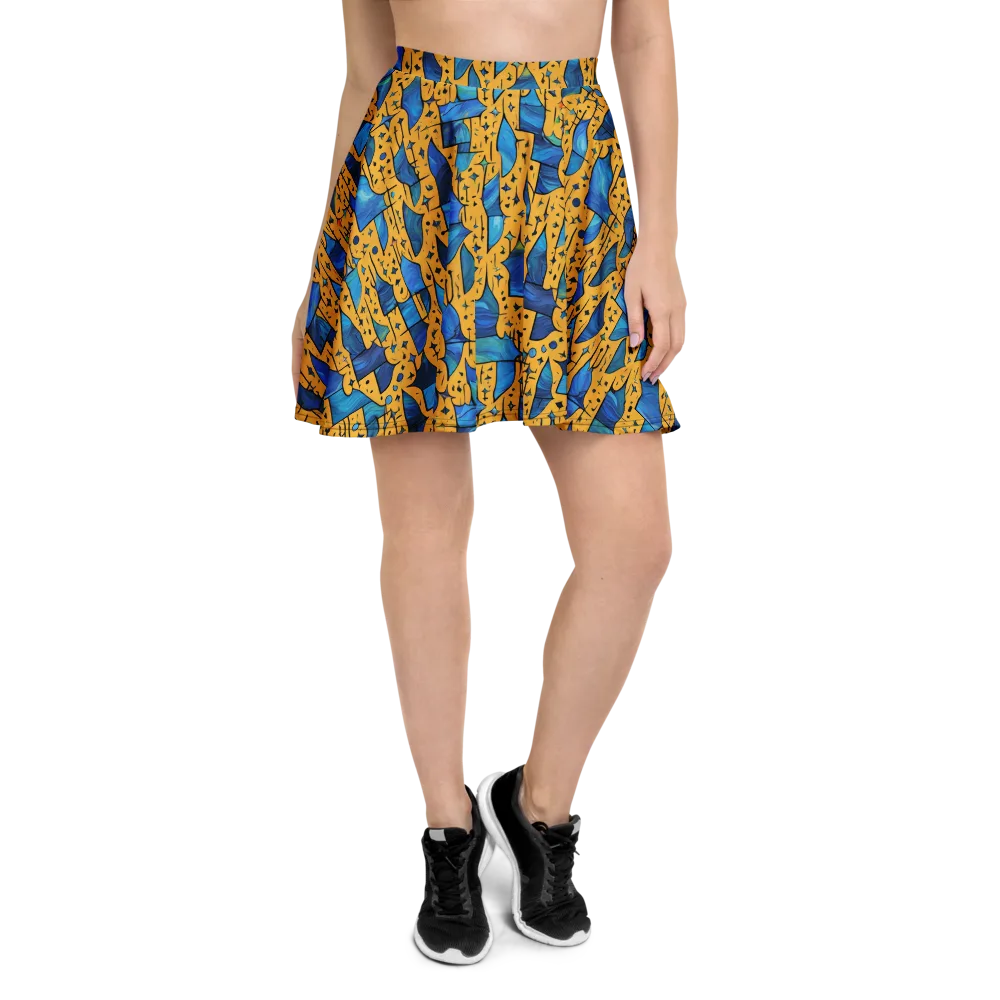 Gilded Current on Skater Skirt — Front