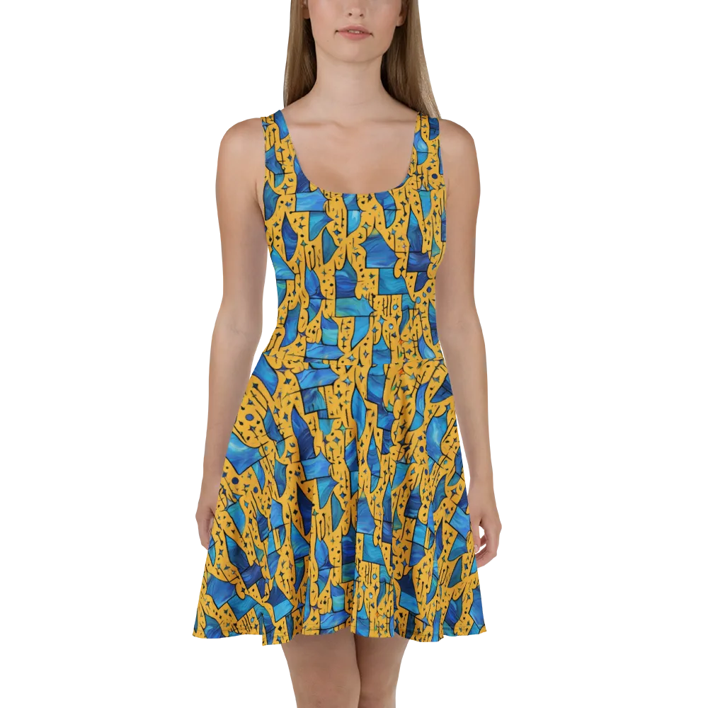 Gilded Current on Skater Dress — Front
