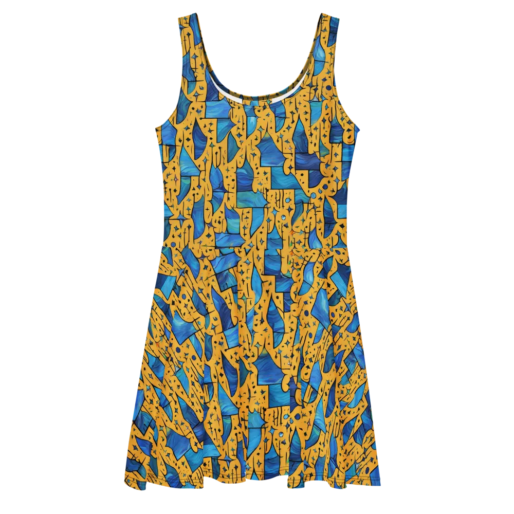 Gilded Current on Skater Dress — Front