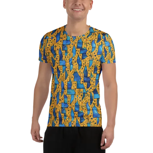 Gilded Current on a Men's Athletic T-Shirt