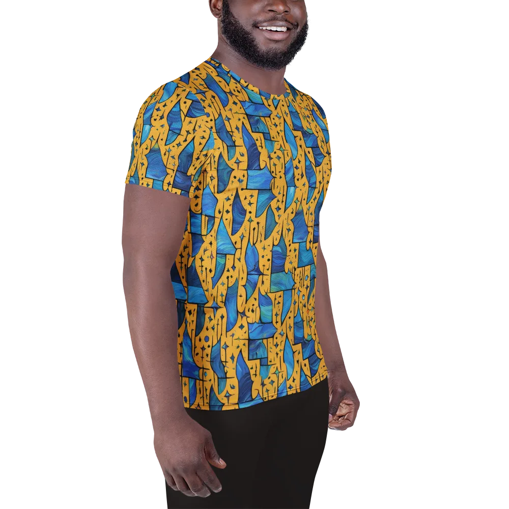 Gilded Current on Men's Athletic T-Shirt — Right