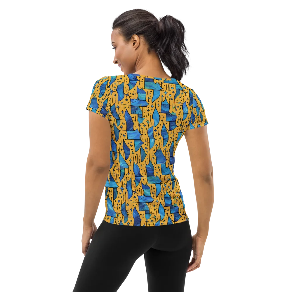 Gilded Current on Women's Athletic T-Shirt — Back