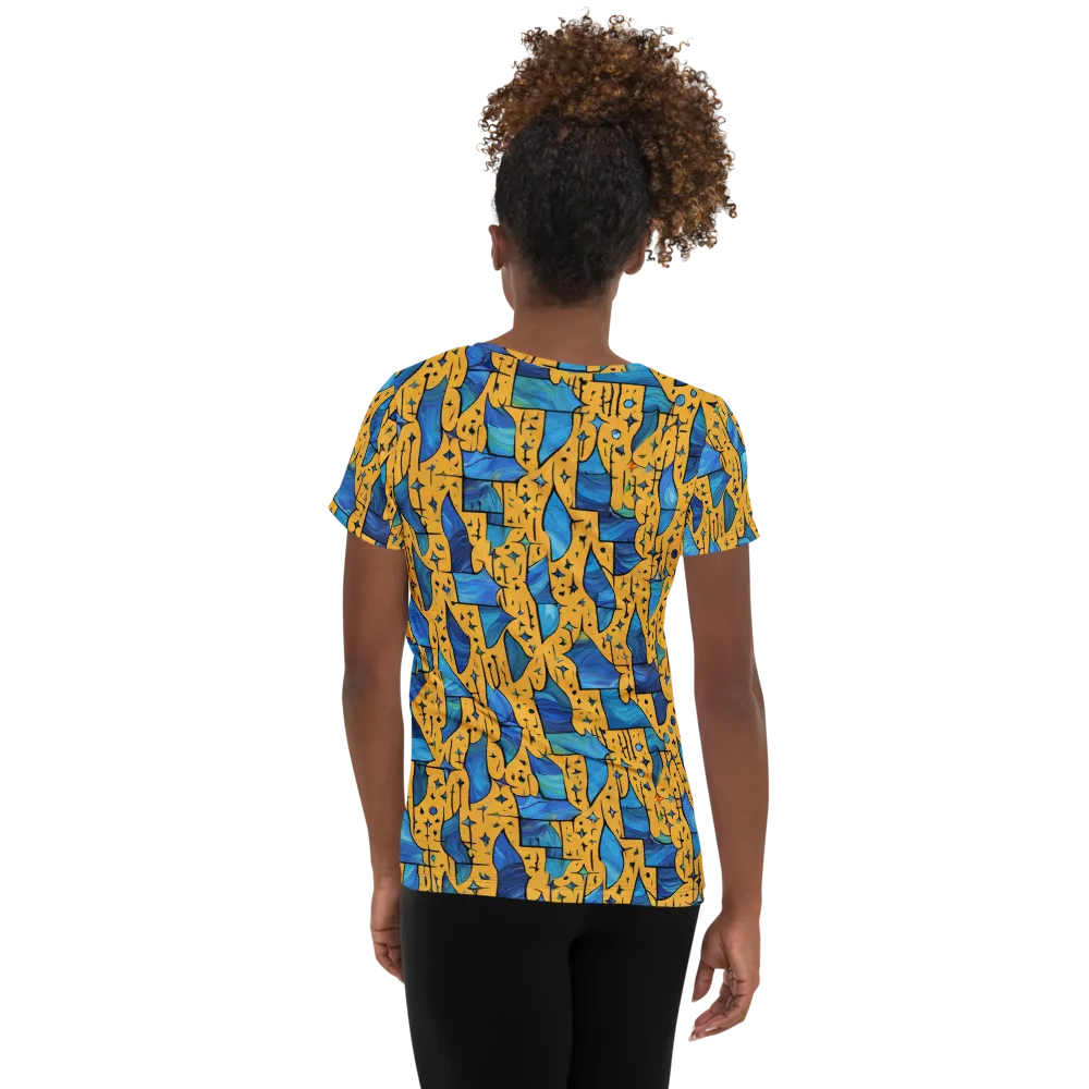 Gilded Current on Women's Athletic T-Shirt — Back