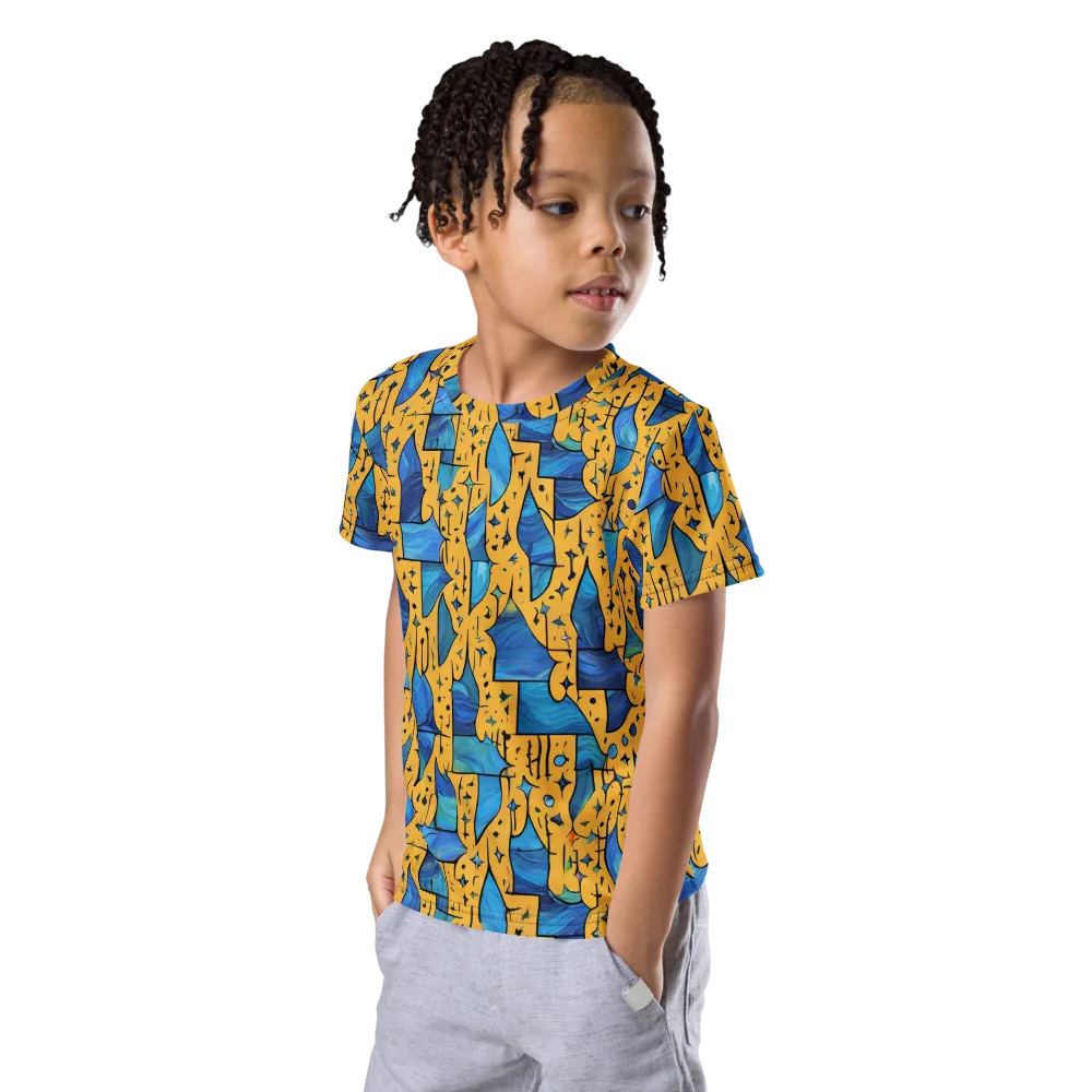 Gilded Current on Kids Crew Neck T-Shirt — Left Front