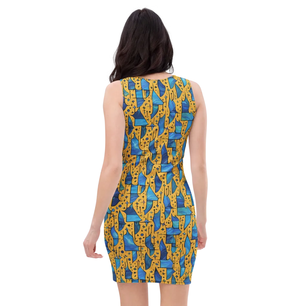 Gilded Current on Bodycon Dress — Back