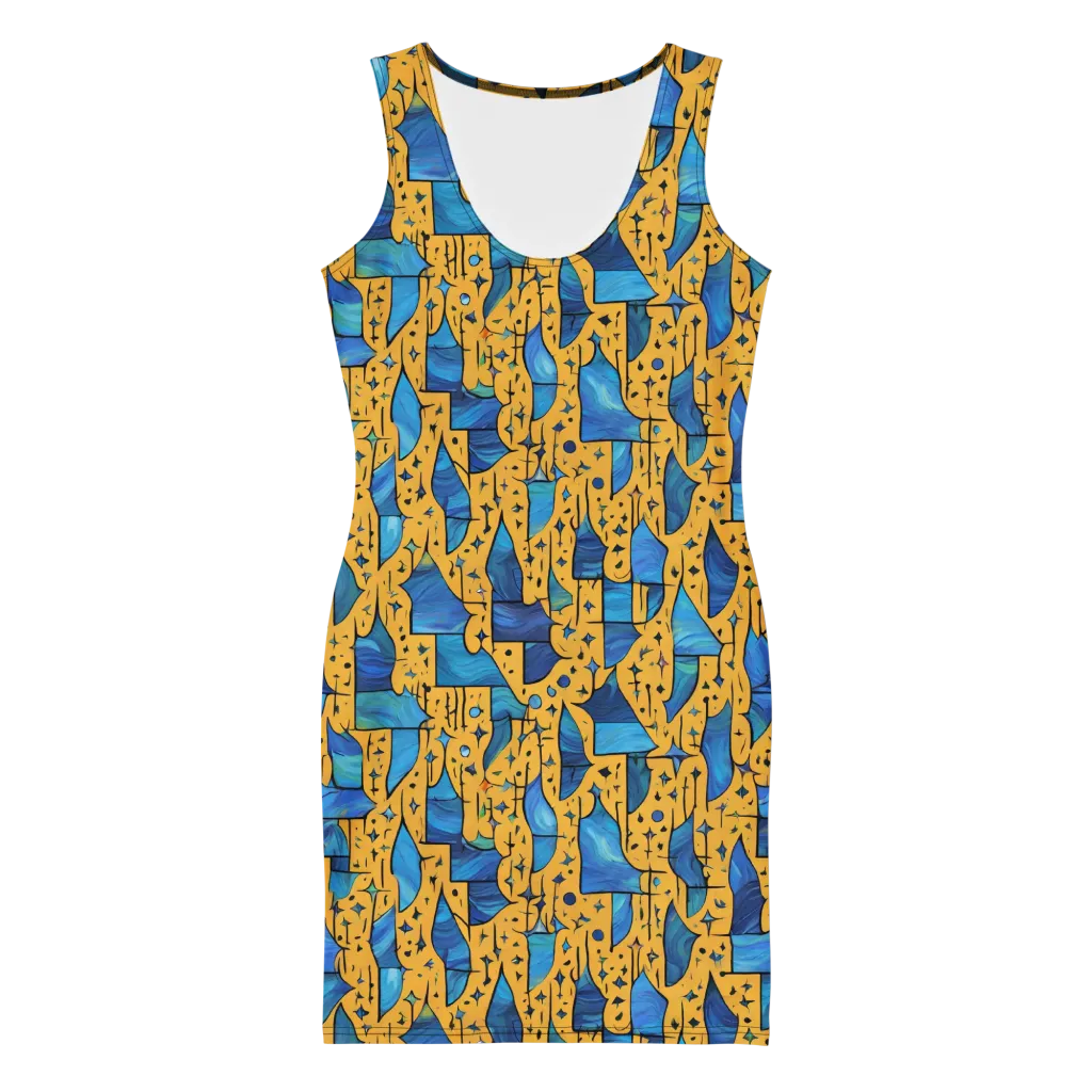Gilded Current on Bodycon Dress — Front