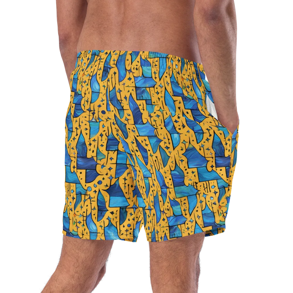 Gilded Current on Swim Trunks — Right Back