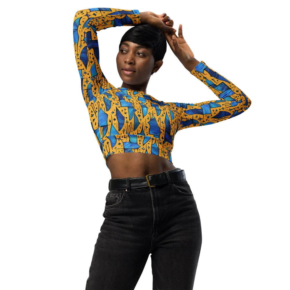 Gilded Current on Long Sleeve Crop Top — Front