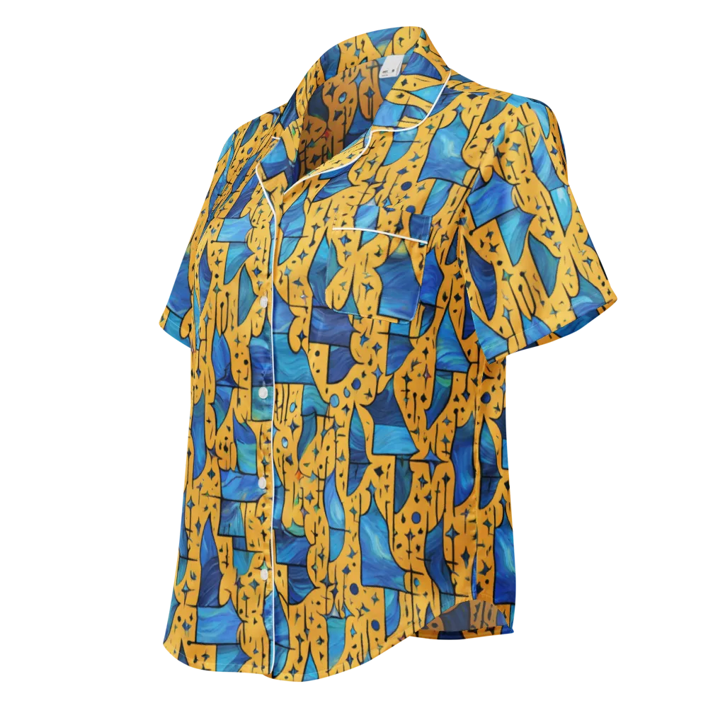 Gilded Current on Women's Short Sleeve Pajama Top — Left Front