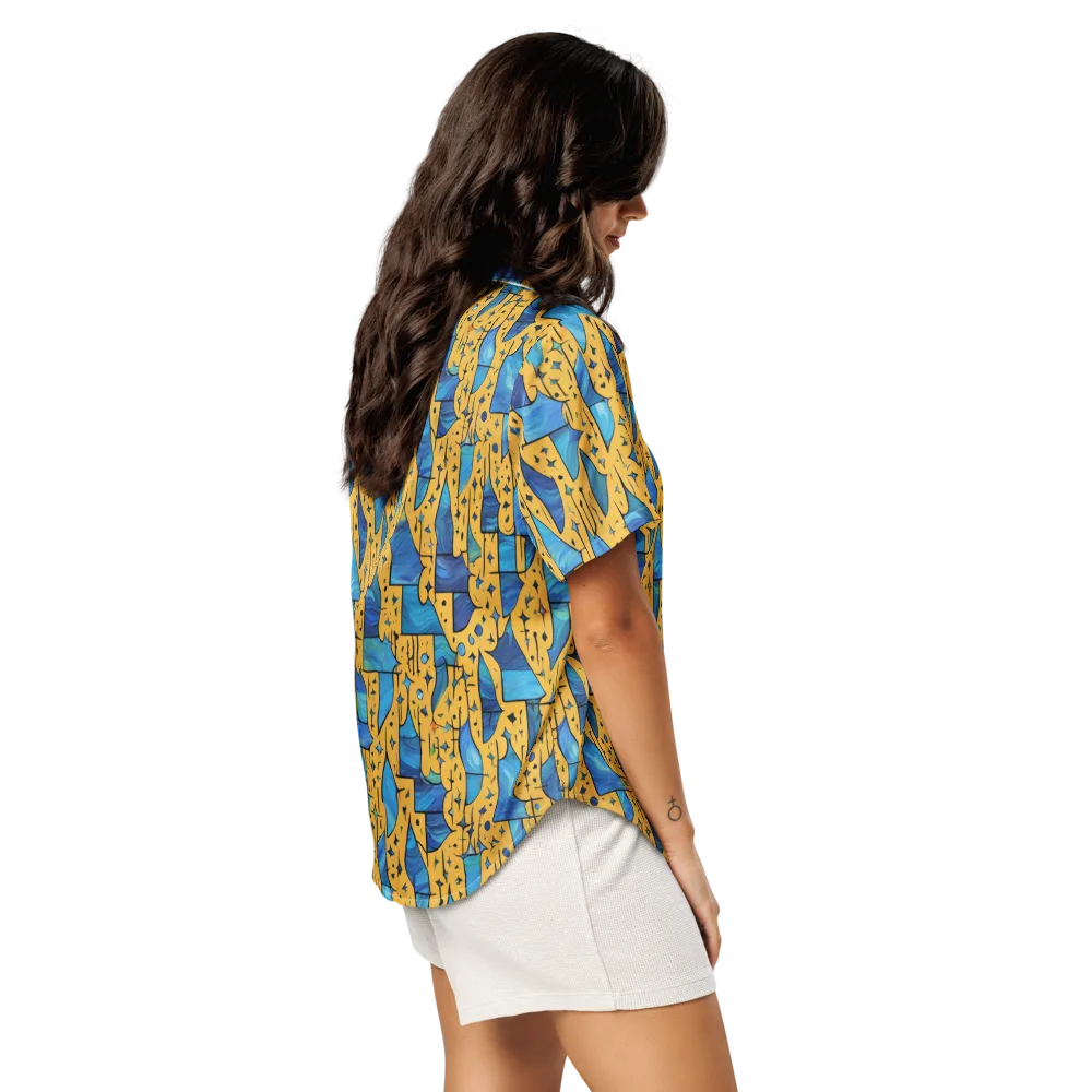 Gilded Current on Women's Short Sleeve Pajama Top — Right Back