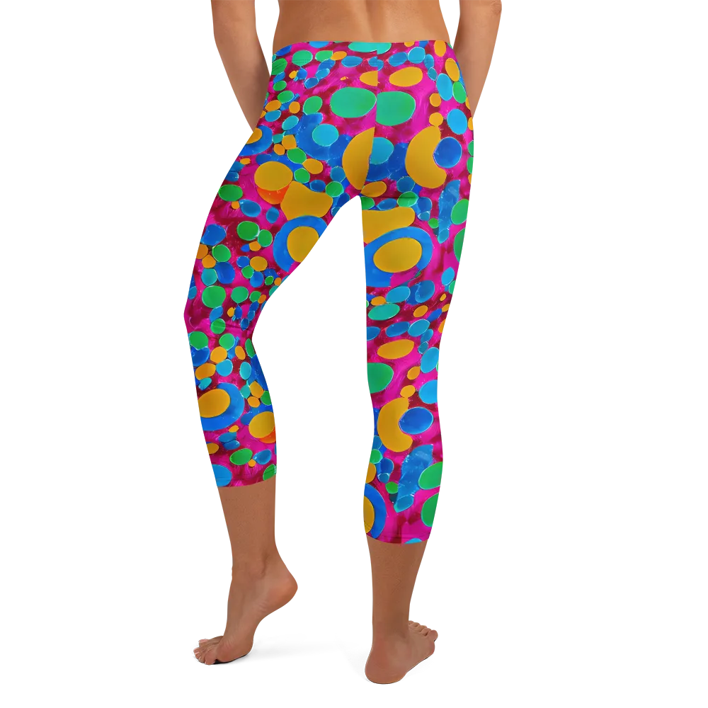 Chromatic Pebble Rush on Capri Leggings — Back