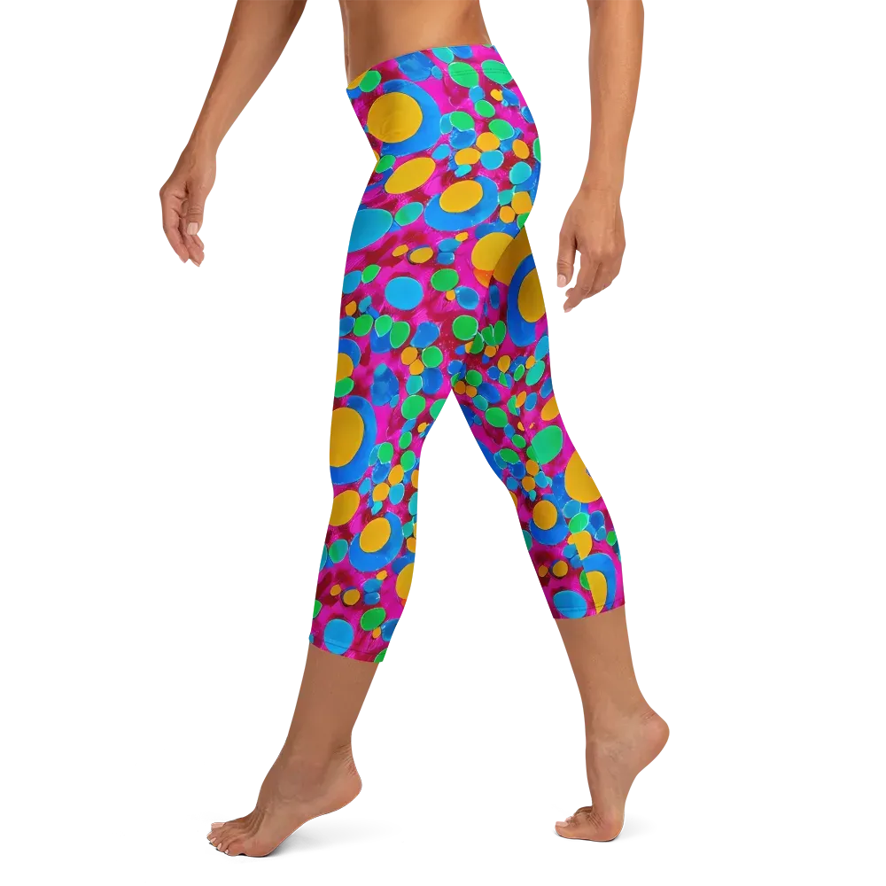 Chromatic Pebble Rush on Capri Leggings — Left