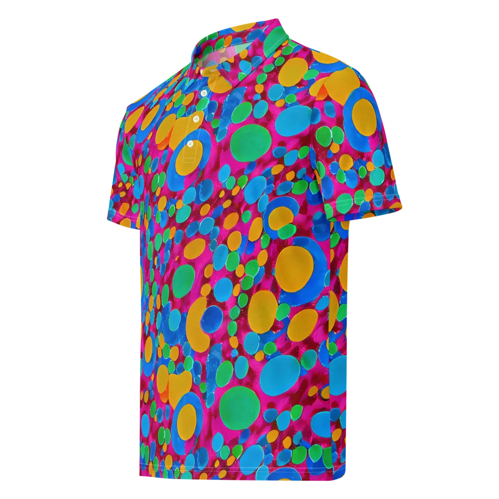 Chromatic Pebble Rush on Men's Slim Fit Polo Shirt — Left Front