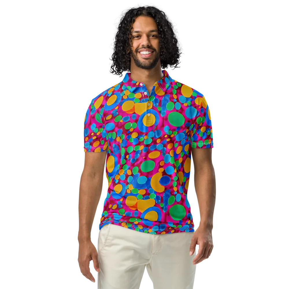Chromatic Pebble Rush on Men's Slim Fit Polo Shirt — Front