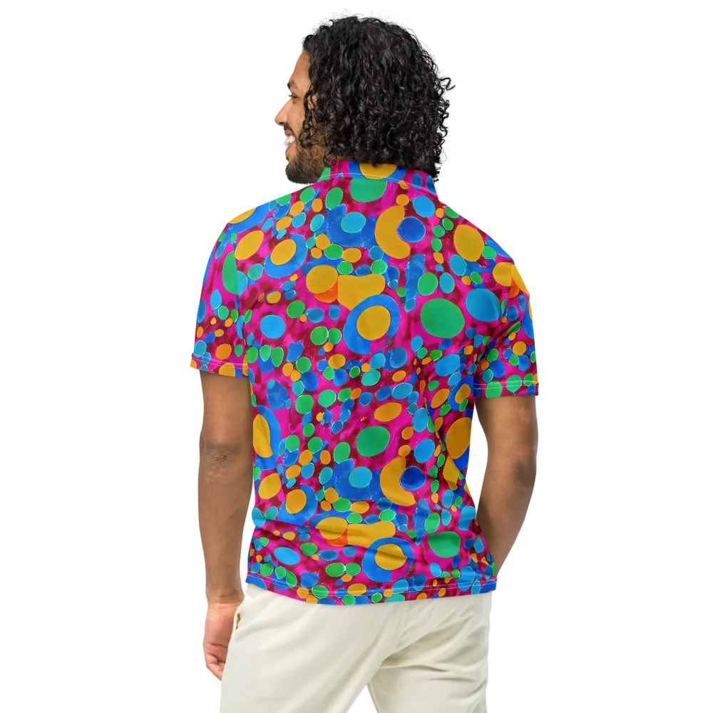 Chromatic Pebble Rush on Men's Slim Fit Polo Shirt — Back