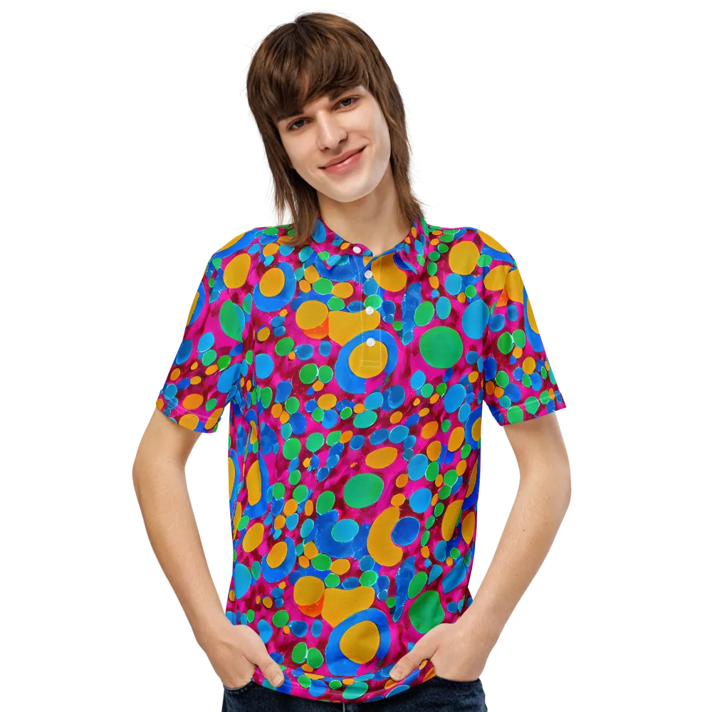 Chromatic Pebble Rush on Men's Slim Fit Polo Shirt — Front