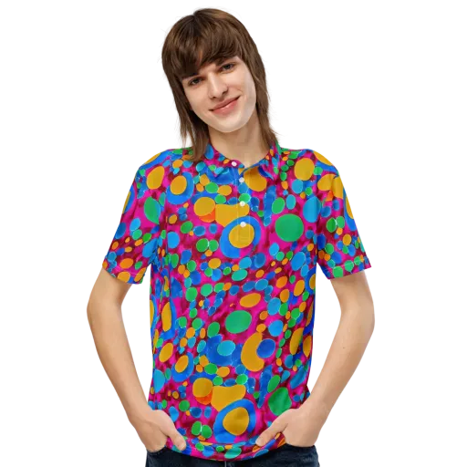 Chromatic Pebble Rush on a Men's Slim Fit Polo Shirt