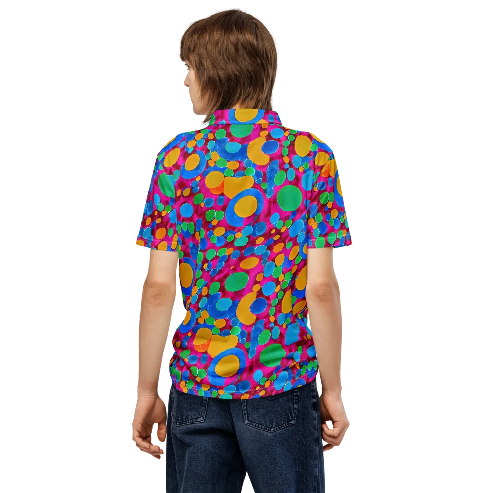 Chromatic Pebble Rush on Men's Slim Fit Polo Shirt — Back