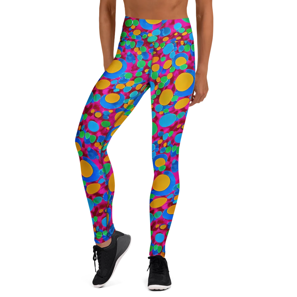 Chromatic Pebble Rush on Yoga Leggings — Front