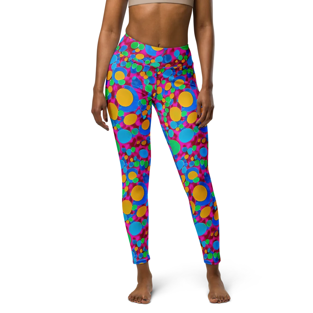 Chromatic Pebble Rush on Yoga Leggings — Front