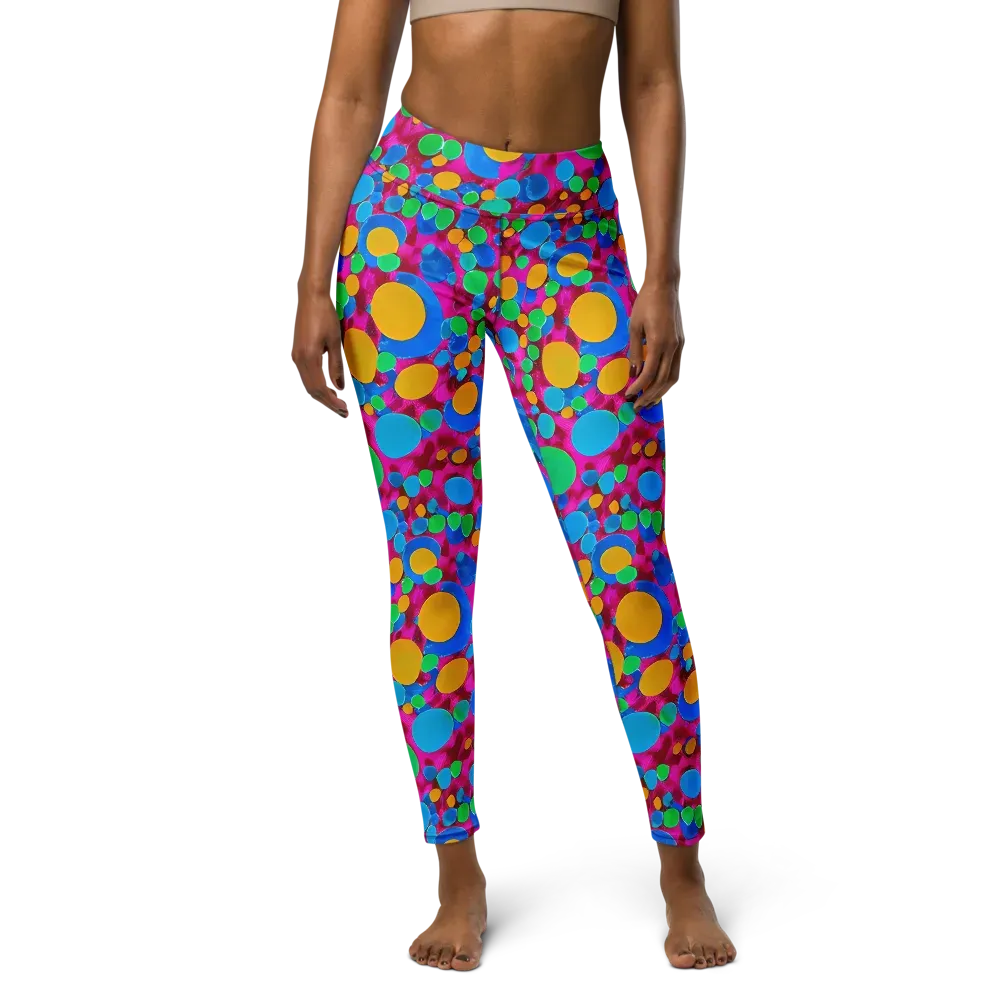 Chromatic Pebble Rush on Yoga Leggings — Front