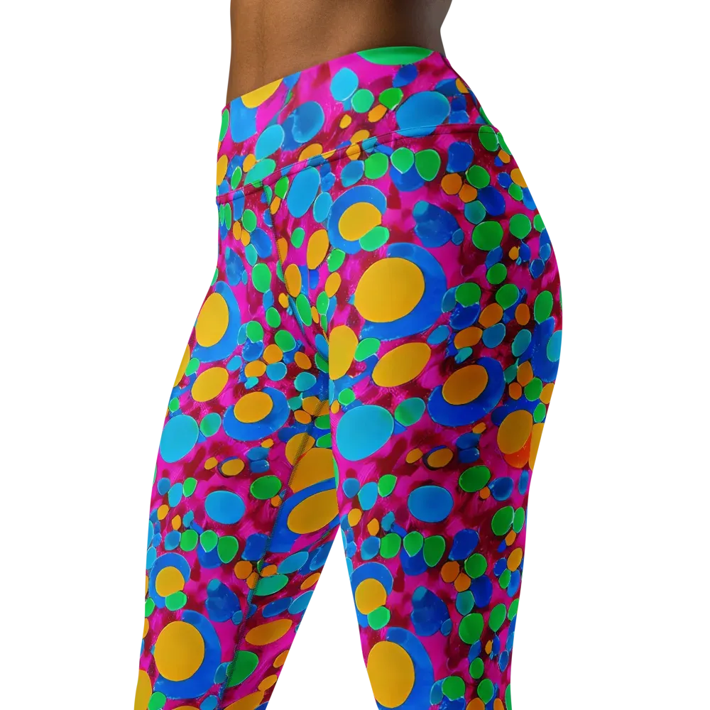 Chromatic Pebble Rush on Yoga Leggings — Left Front