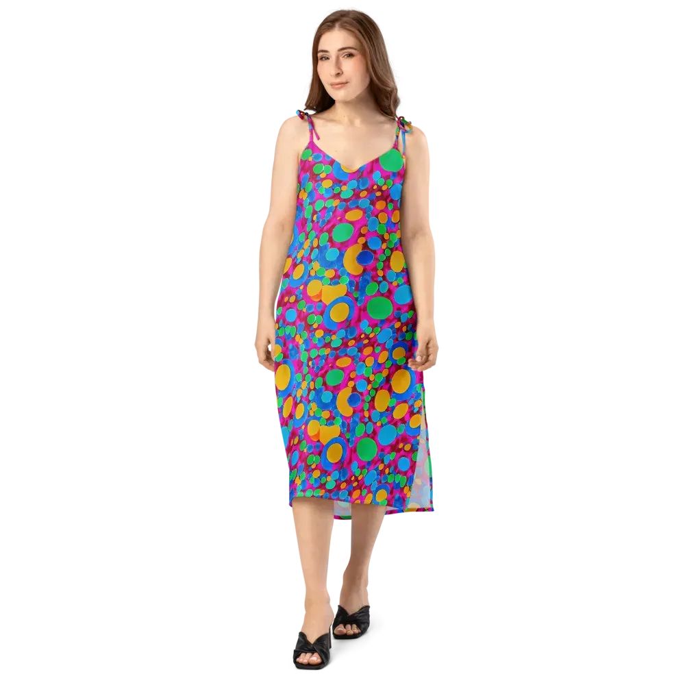 Chromatic Pebble Rush on Slip Dress — Front