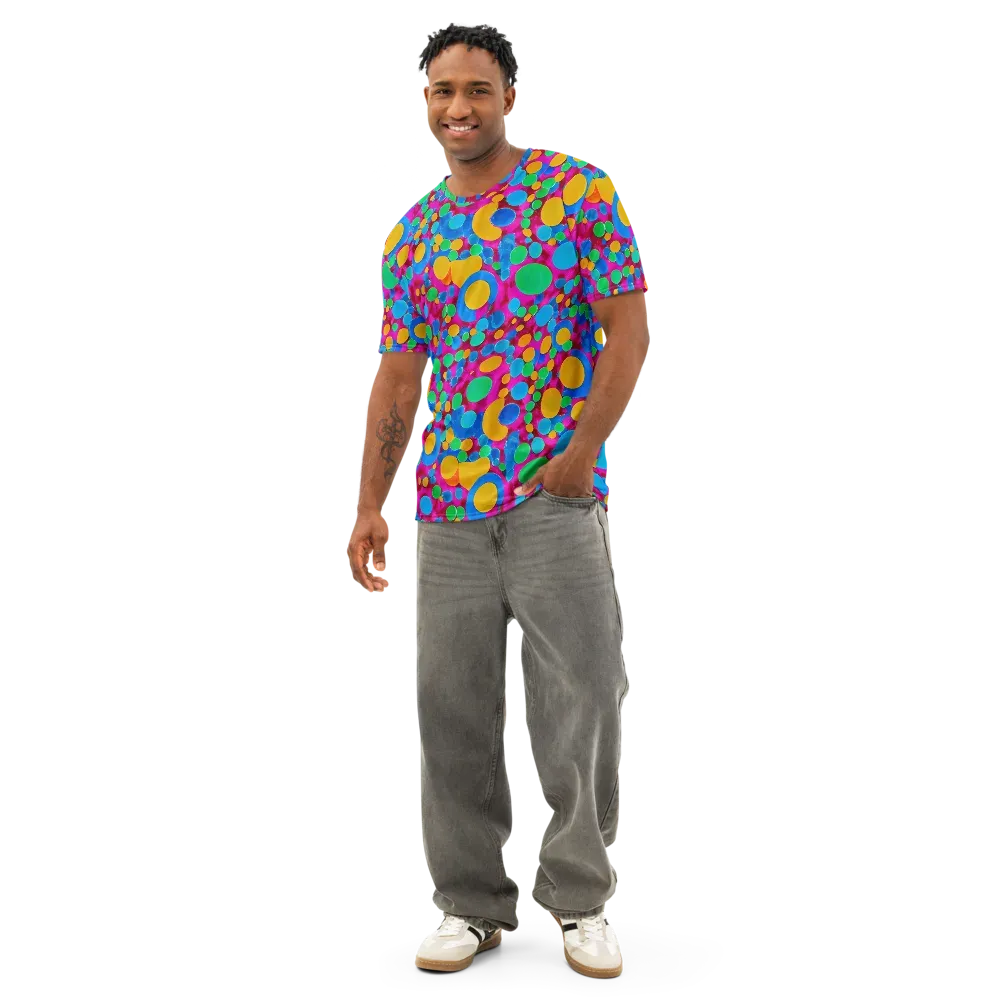 Chromatic Pebble Rush on Men's Cotton Crew Neck T-Shirt — Front