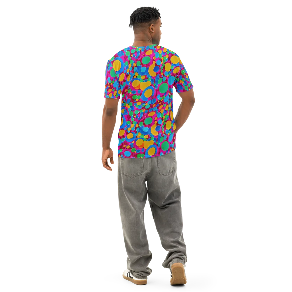 Chromatic Pebble Rush on Men's Cotton Crew Neck T-Shirt — Back