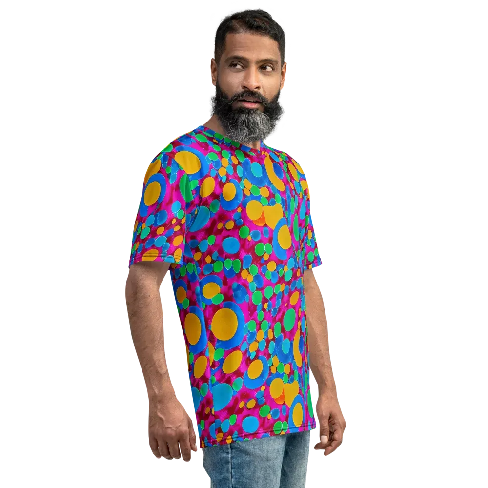 Chromatic Pebble Rush on Men's Crew Neck T-Shirt — Right