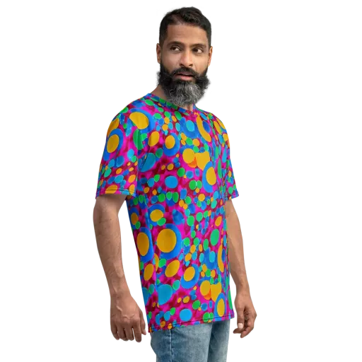 Chromatic Pebble Rush on a Men's Crew Neck T-Shirt