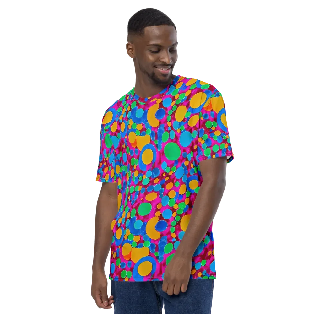Chromatic Pebble Rush on Men's Crew Neck T-Shirt — Left