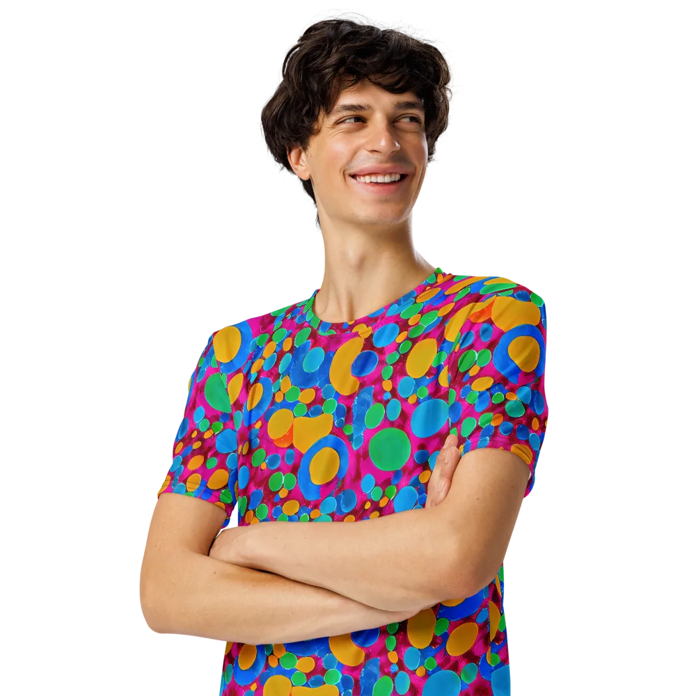 Chromatic Pebble Rush on Men's Crew Neck T-Shirt — Left Front