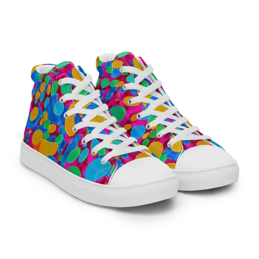 Chromatic Pebble Rush on a Men's High Top Canvas Shoes