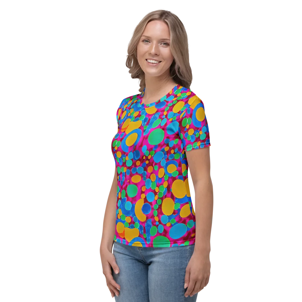 Chromatic Pebble Rush on Women's Crew Neck T-Shirt — Left