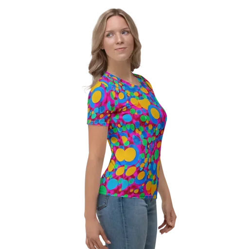 Chromatic Pebble Rush on a Women's Crew Neck T-Shirt