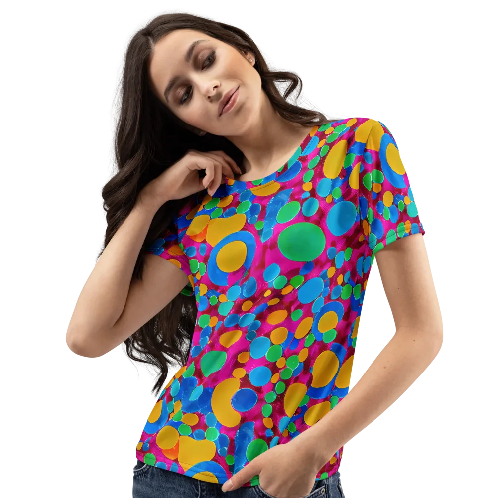 Chromatic Pebble Rush on Women's Crew Neck T-Shirt — Left Front