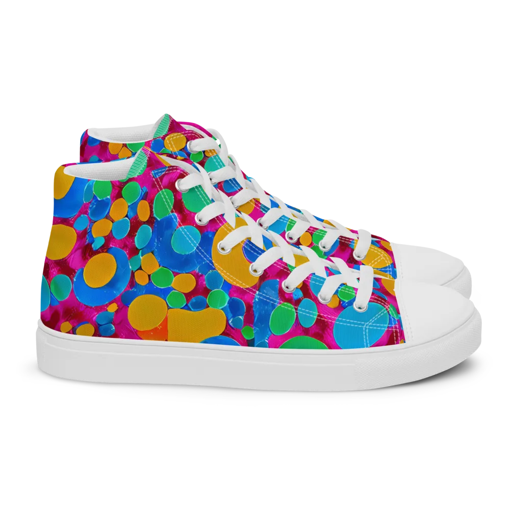 Chromatic Pebble Rush on Women's High Top Canvas Shoes — Right