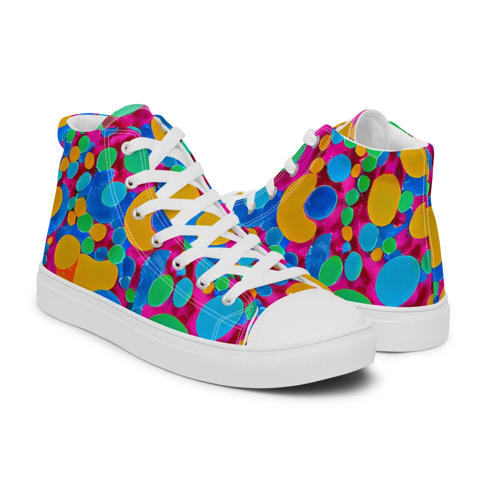 Chromatic Pebble Rush on Women's High Top Canvas Shoes — Right