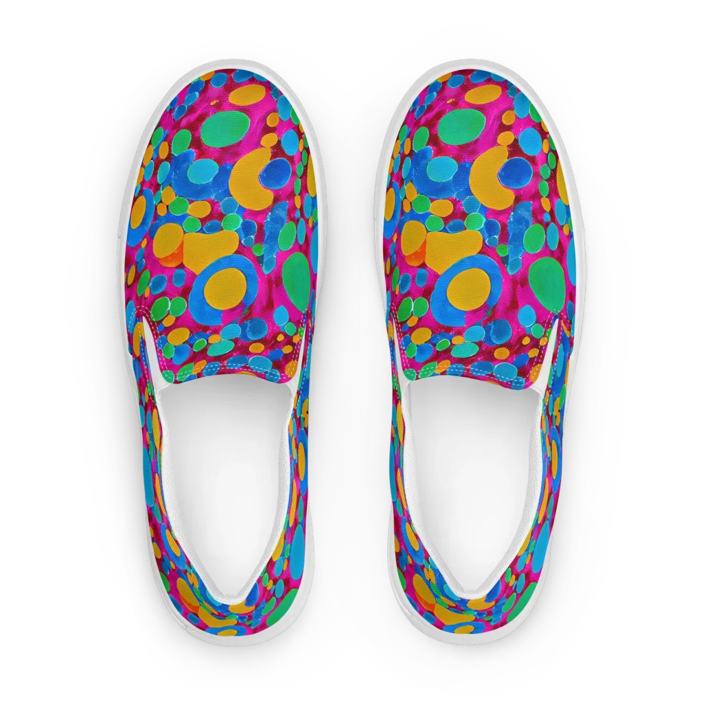Chromatic Pebble Rush on Men's Slip-On Canvas Shoes — Front