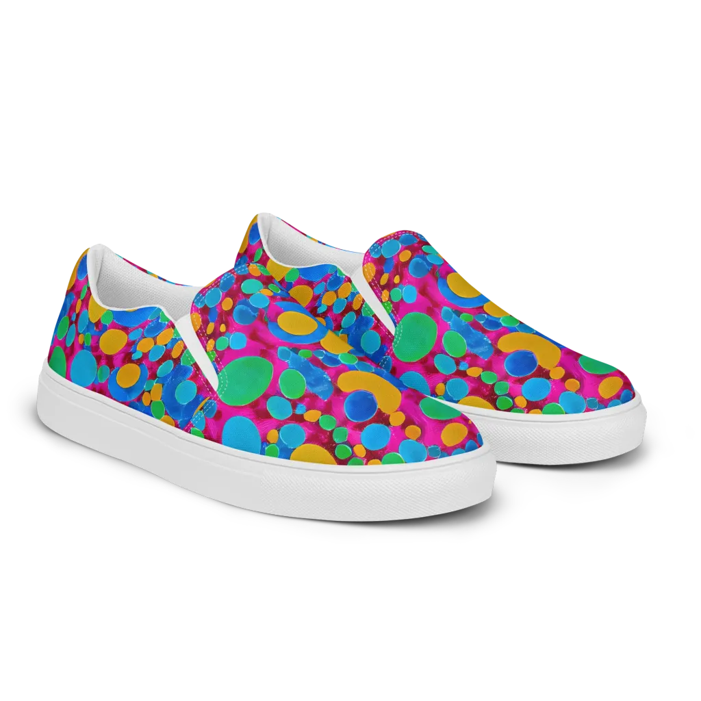 Chromatic Pebble Rush on Men's Slip-On Canvas Shoes — Right Front