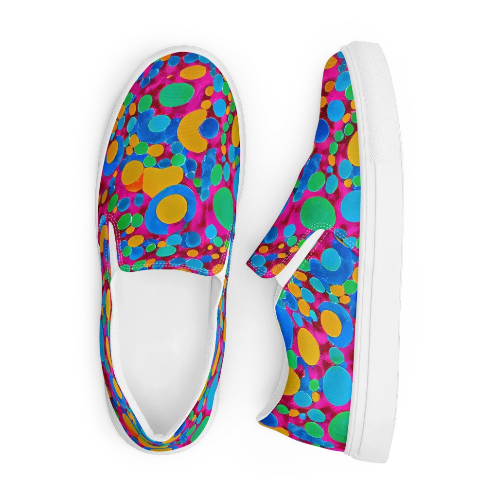 Chromatic Pebble Rush on Men's Slip-On Canvas Shoes — Front