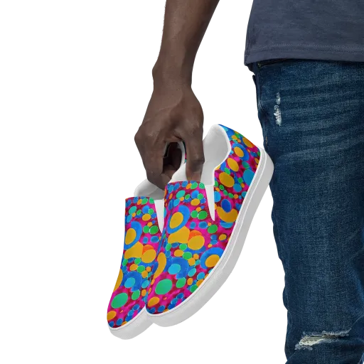 Chromatic Pebble Rush on a Men's Slip-On Canvas Shoes