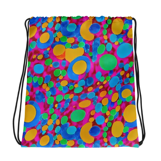 Chromatic Pebble Rush on a Drawstring Bag