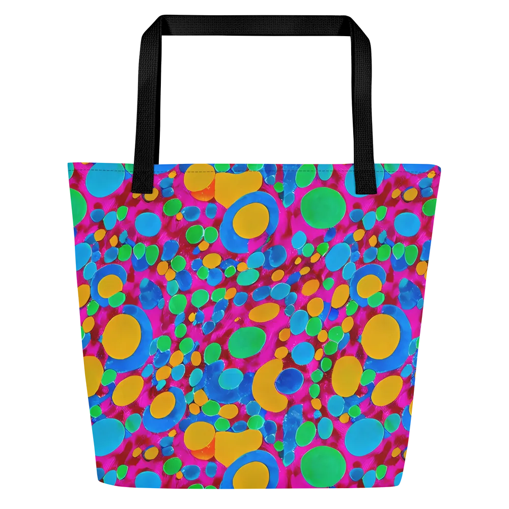 Chromatic Pebble Rush on Large Tote Bag W/ Pocket — Front