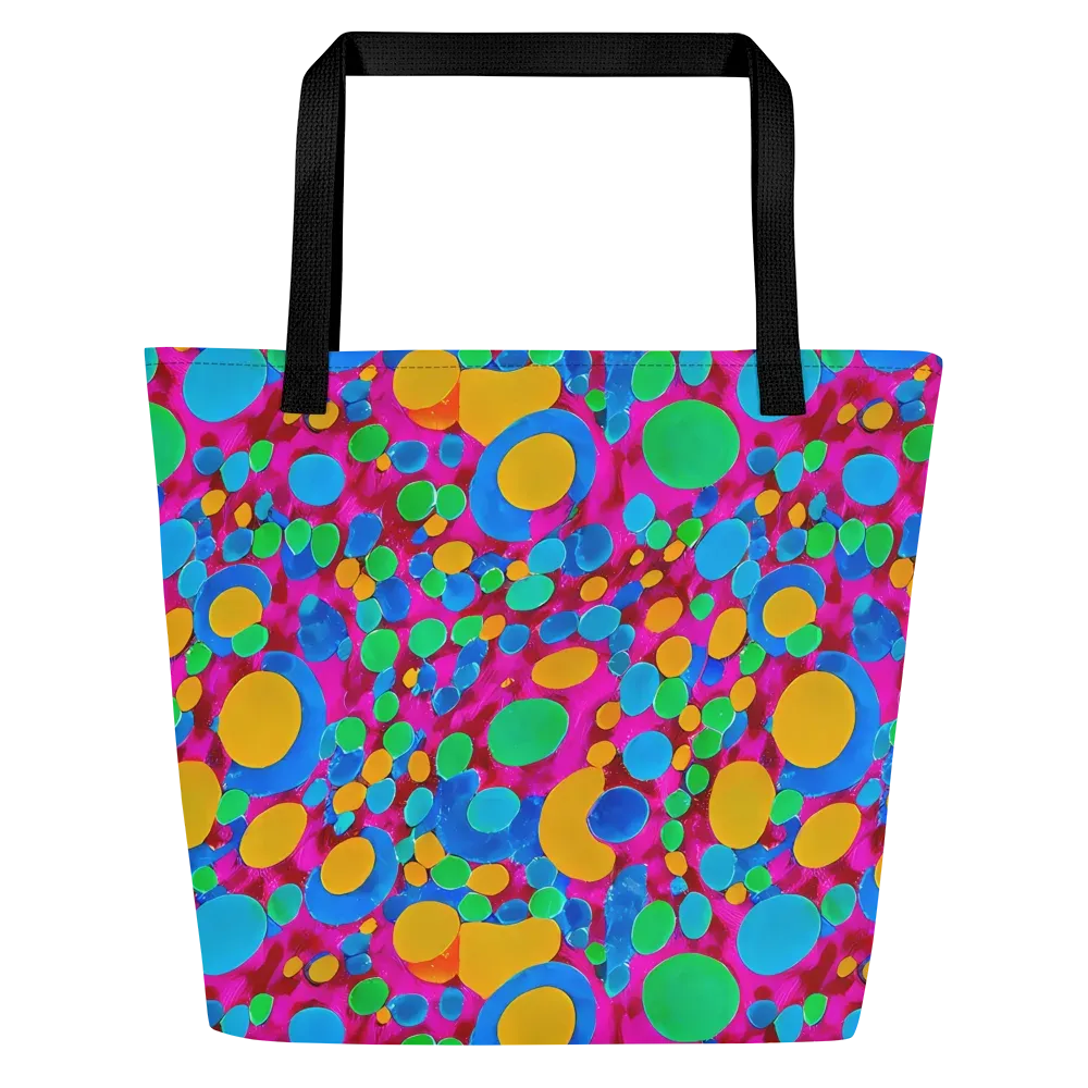 Chromatic Pebble Rush on Large Tote Bag W/ Pocket — Front